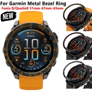 Stainless Steel Bumper Cover For Garmin Fenix 8 51mm 43MM 47MM Paste install Metal Bezel Ring Protec