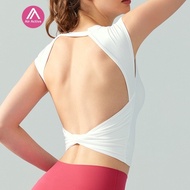 Sports Bra Fixed Pads Backless Yoga Top Sexy Back