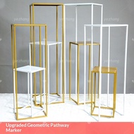Geometric Metal Flower Stand, Square Iron Pillars, Suitable for Wedding Aisle and Stage Decoration.