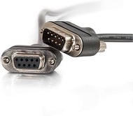 C2G 52160 Serial RS232 DB9 Cable with Low Profile Connectors M/F, In-Wall CMG-Rated, Black (15 Feet,