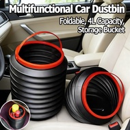 Foldable 4L Car Dustbin Bucket Storage Car Container Multifunctional Water Bin Car Mini Waste