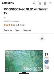 Samsung 75" QN85C Neo QLED 4K Smart TV