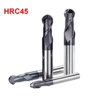 Hrc45 Tungsten Carbide Steel Ball Nose End Mill 10-20mm 2 Flutes Cnc