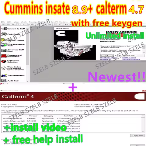 Newest Engine Diagnostic Software cummins Insite 8.9.130 + Calterm 4.7 MetaFile free keygen+ free he
