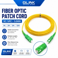 GLINK Fiber Optic Patch Cord 3.0mm SC/UPC Yellow Cable 1m 3m 5m 10m