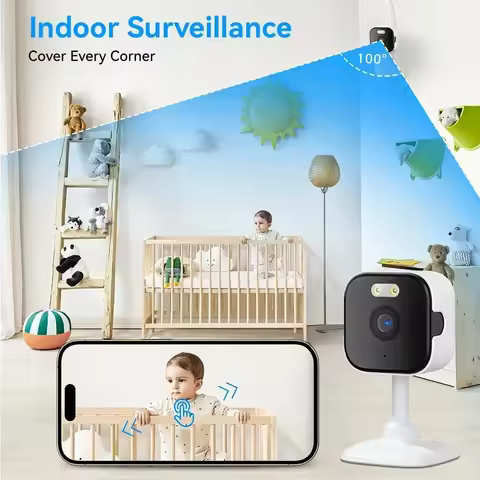 5MP HD Indoor Security Camera 2.4G/5G WiFi Surveillance Video Cam with Color Night Vision Human Dete