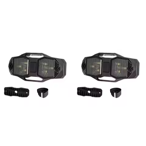 2X Red White Dual Color UTV Dome Light LED Roll Cage Utility Light With Switch For Polaris For RZR F