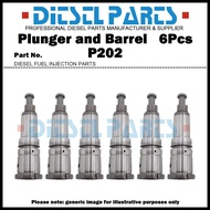 6Pcs Plunger P202 Plunger and Barrel Assembly 134152-2200 9443611106 for Hyundai HD270 / Engine D6AC