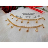 GELANG LOVE GANTUNG RANTAI TANGAN SADUR EMAS 24K GOLD PLATED BRACELET WITH 916 BAMBOO 24K GELANG EMA