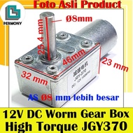 JGY 370 Motor GearBox DC Worm Gear Box High Torque JGY370 as 8mm