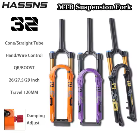 HASSNS S32L Mtb Suspension Fork 26inch 27.5inch 29inch Bicycle Air Suspension Fork Manual Control Mo