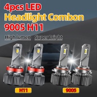 4Pcs 36000LM 9005 High H11 Low Bulbs 6000K Cold White Super Bright Lamp Beads HB3 H10 H8 H9 Over 80000 Hours Life Time IP68 Waterproof Aviation Aluminum Fast Speed Cooling Fan