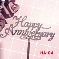 ป้ายอครีลิคปักเค้กHappy Anniversary