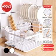 GDeal Double Layer Japanese Style Kitchen Storage Dish Rack Multi Function Large Capacity Drain Dish