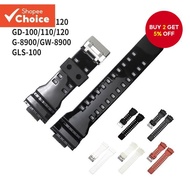 Black Resin Strap for Casio G-SHOCK GA-100 GA140 GD-100 G-8900 Men Glossy TPU Sport Waterproof Brace