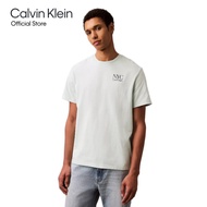 [999.-] CALVIN KLEIN เสื้อยืดคอกลมแขนสั้นผู้ชาย รุ่น 4RB813G PCT - สีเขียวอ่อน