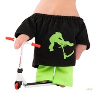stay Finger Scooter Toy Mini Alloy Scooters Finger Board Accessory with T-Shirt Pants and Shoes Kids Finger Toy Party Fa