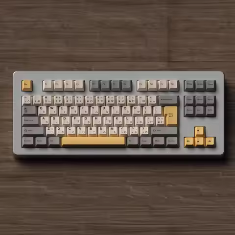 1 Set JKDK Milk Gray Yellow Desert Keycaps PBT Dye Sublimation Key Caps Cherry Profile Lightproof Ke