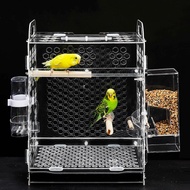 Ornamental Pet Bird Cage Acrylic Large Breathable Bird House Parrot Tiger Skin Breeding Cage With Bird Accessories Parrot Cage