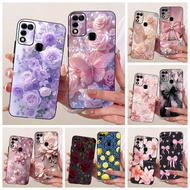 For Infinix Hot 10 Play Case X688C X688B Cover New Fashion Flower Black Silicone Phone Cases For Inf