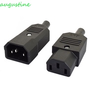 AUGUSTINE Straight Cable Plug IEC Rewirable 3 Pin Socket Plug Female&amp;male Power Connector