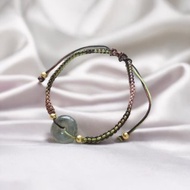 烏雞翡翠平安扣編織手鍊 | 天然緬甸玉翡翠A貨 | 送禮