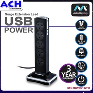 Masterplug 10 Gang 2 USB (3.1A) Switch Surge Protector 2 Meter Extension Leads