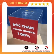 25cm square lottery ballot box - LOCK INCLUDED - mica and Acrylic ballot box