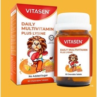 [EXP 02/2027] VITASEN MULTIVITAMIN PLUS LYSINE CHEWABLE TAB 30'S (ORANGE/CHOCOLATE)