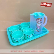 SAGON 950ML MEASURING KETTLE SET + CHERIN TRAY (1PCS MEASURING KETTLE + 4 PCS MINI CUPS + 1 PCS TRAY