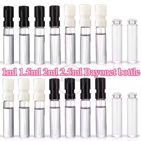 50 PCS 1ml 2ml 2.5ml Mini Perfume Travel Bayonet Bottle Cologne Sample Pocket Small Empty Glass Spra