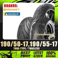 TAYAR 190/55ZR17, 190/50ZR17, 190/50-17, 190/55-17 CONTINENTAL/MICHELIN PILOT STREET/ROAD 6/GT TUBEL