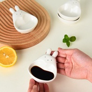 MANDY HOME Household three-dimensional white rabbit Japanese creative soy sauce dish vinegar dish sauce dish ceramic cartoon lovely small dish