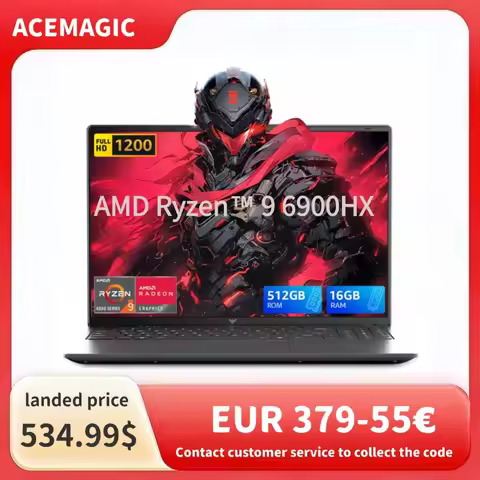 ACEMAGIC 16Inch Laptop AMD Ryzen 9 6900HX 16GB LPDDR5 512GB NVMe SSD FHD IPS Display Radeon 680M Gra