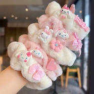 HCStore-cute Cartoon Soft Fur Hair Ties – cute Women's Hair Ties in white and pink tones