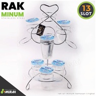 SERBU MURAH - Rak Aqua Gelas Stainless - Bistro Rak Aqua Stainless Steel lubang Rak Tempat Aqua - TE