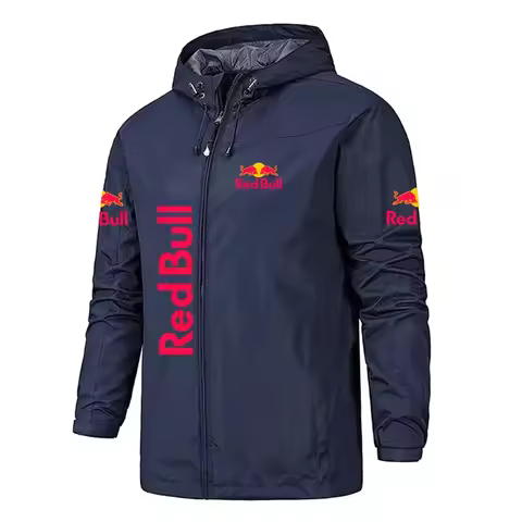 Red Bull Logo Motorcycle Team Men's Waterproof Jacket Autumn Winter Outdoor Sports Windproof Jacket 