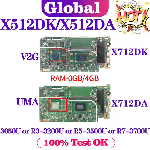X512DA Mainboard For ASUS Vivobook X512DK M5050DA F512D A512DA A512DK S512DA X712DA X712DK Laptop Mo