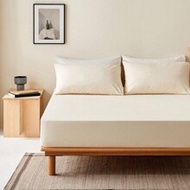HONEYMOON 2/3pcs Solid Color Bed Sheet Set (2pcs = 1 Fitted Sheet + 1 Pillowcase; 3pcs = 1 Fitted Sh