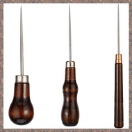 [partylo.sg] 3 Pcs Awl Tool Set Leather Scratch Awl Tool Stitching Sewing Awl with Wooden Handle Pie