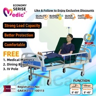 MEDICS Hospital Bed 2 Function Manual With Mattress + Dining Board ( Katil Hospital )