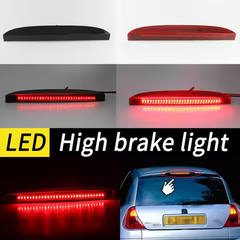 1pc Car Red Third Brake Light Centre High Mount Auto Stop Lamp Smoked RED Lens for Renault Clio II M