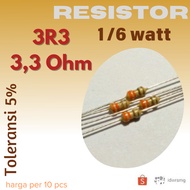 R Resistor 3R3 3.3R Ohm 1/6w 3.3 ohm 3r3ohm 1/6 watt 5%