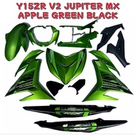 COVERSET Y15ZR V2 JUPITER MX APPLE GREEN BLACK BODY COVER SET CUSTOM Y15 ZR