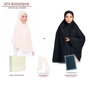 Siti Khadijah Ayu Instant Extra Labuh + Telekung Flair Kohana Midi in Black + Arm Sleeves Maxi + Sejadah Muka + Free Box