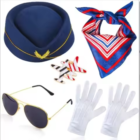 PESENAR Women's Flight Attendant Clothing Accessories Flight Attendant Costume Flight Attendant hat,