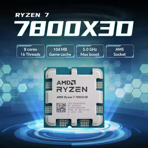 AMD Ryzen 7 7800X3D 8-Core 16-Thread 4.2GHz 5NM Socket AM5 R7 7800X3D L3=96M Processor 120W DDR5 No 
