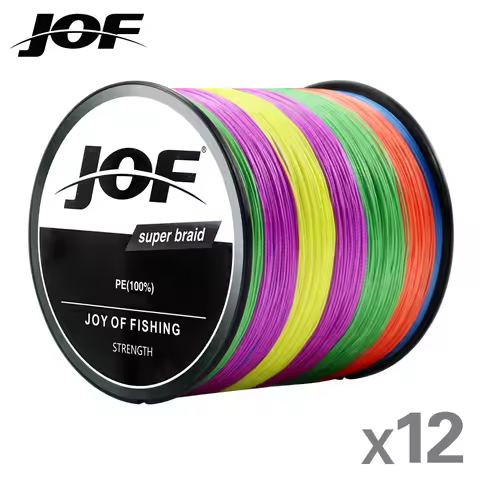 JOF Top Quality X12 Super Strong 12 Strands Braided Fishing Line 300M 500M 1000M Multifilament PE Li