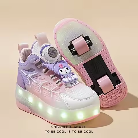 Sanrio Kuromi cute cartoon creative Heelys shoes for girls spring and autumn children's flashing rol