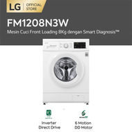 LG Mesin Cuci Front Loading 8 Kg - FM1208N3W - Inverter Direct Drive™ dengan Smart Diagnosis™ - Puti